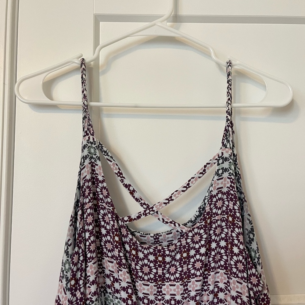 Bohemian Midi Dress in Purple and Green - Picture 2 of 7